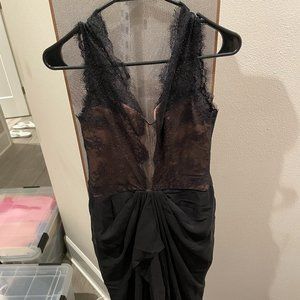 BCBGMaxAzria long gown black lace size 0